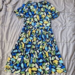 Maggy London Leaf Print Fit & Flare Mini Dress, Size 8